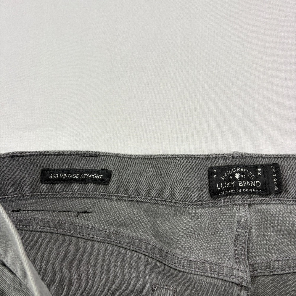 Lucky Brand Jeans Mens 36x32 Gray 363 Vintage Straight Leg Denim - Picture 3 of 11